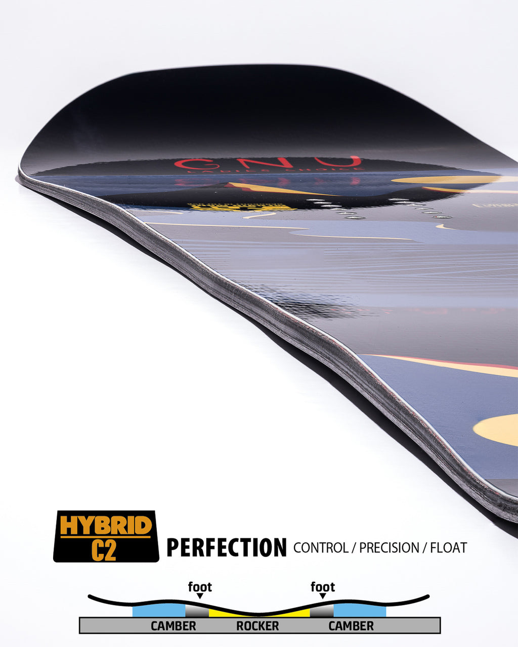 GNU Ladies Choice 2026-2027 Snowboard Contour detail