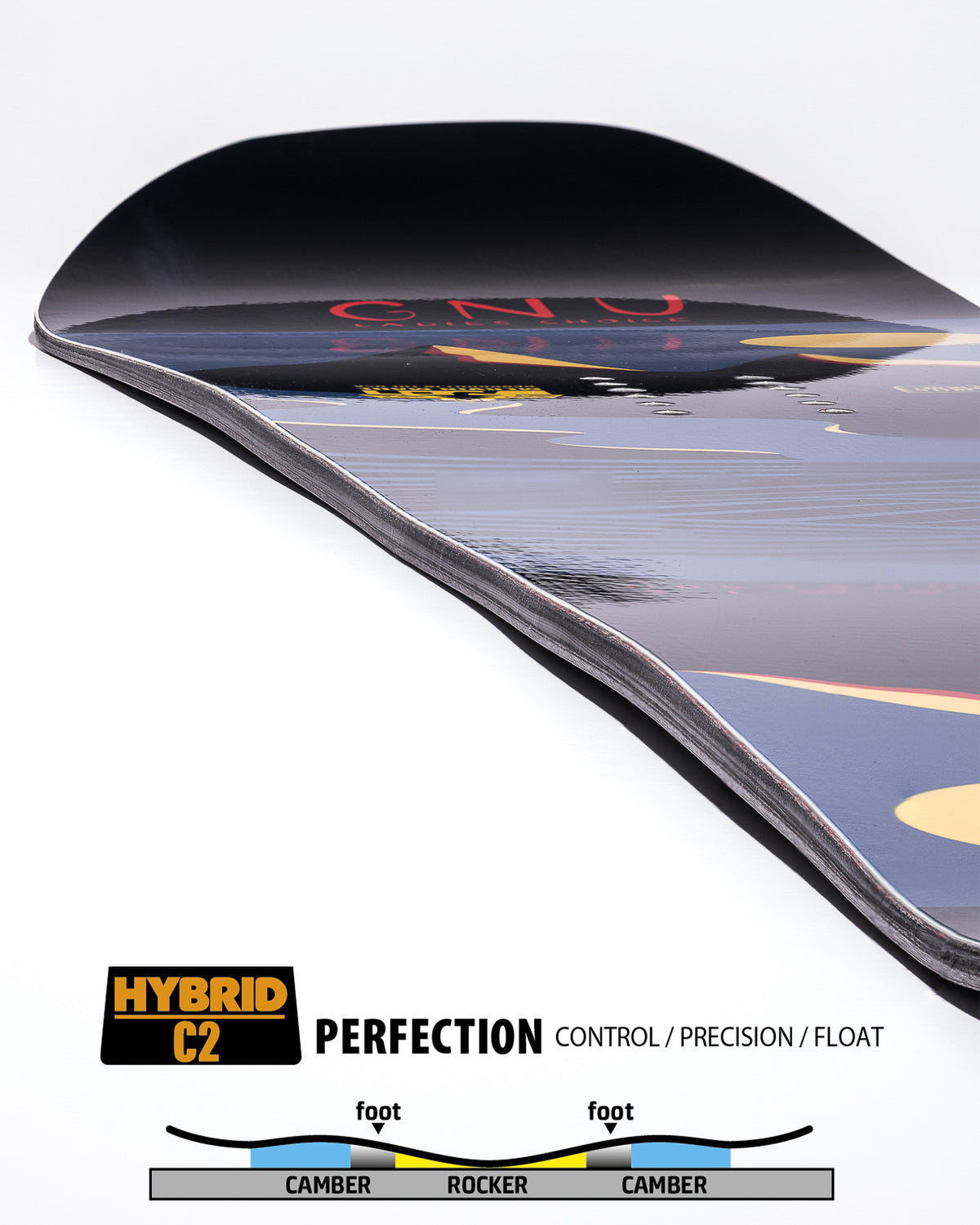 GNU Ladies Choice 2026-2027 Snowboard Contour detail