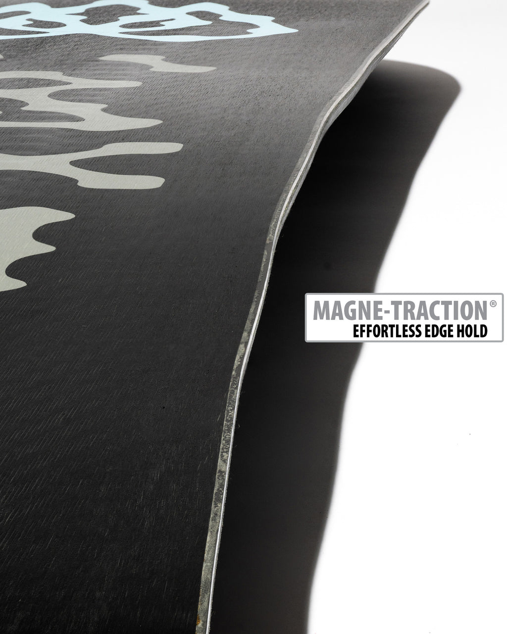 Lib Tech Travis Rice Pro snowboard base close-up showing Magne-Traction serrated edge technology
