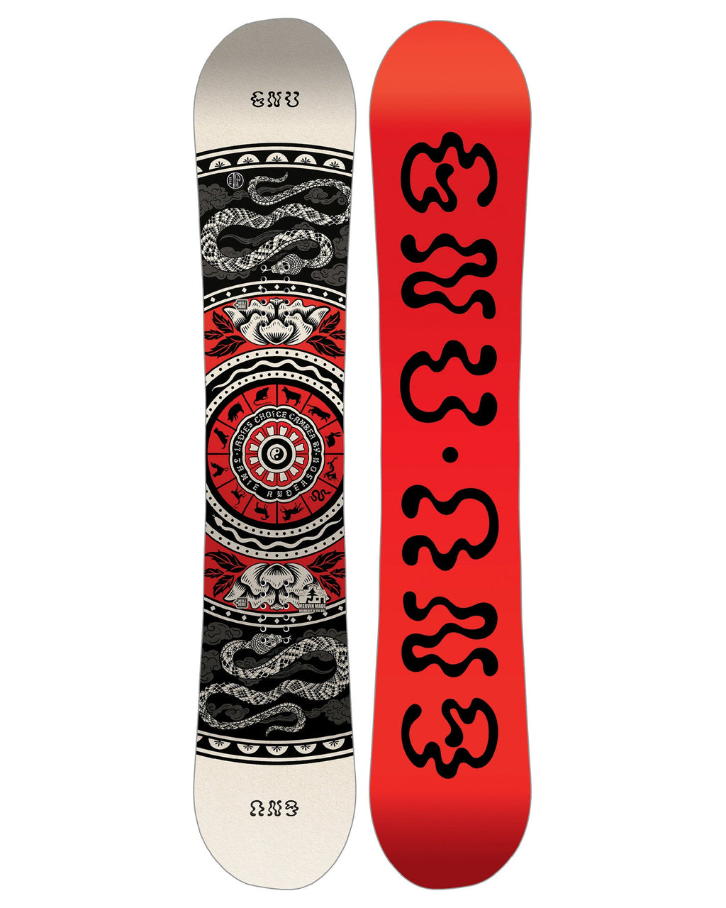 GNU Ladies Choice Camber Women's Snowboard Red Base