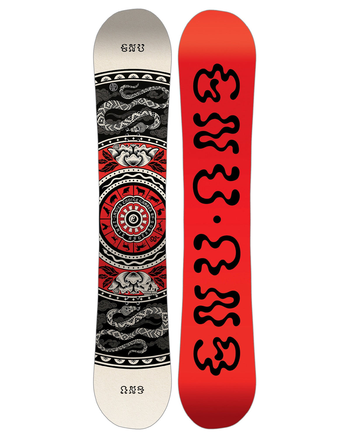 GNU Ladies Choice Camber Women's Snowboard Red Base