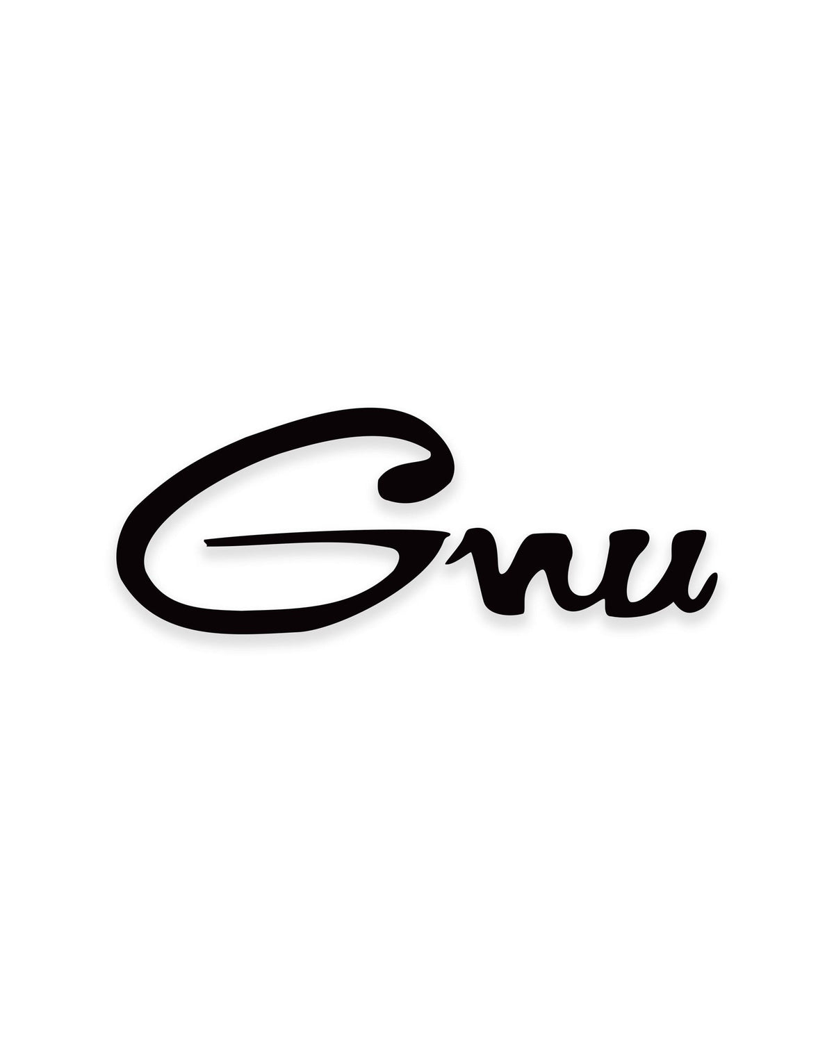Gnu Script Diecut Sticker Black