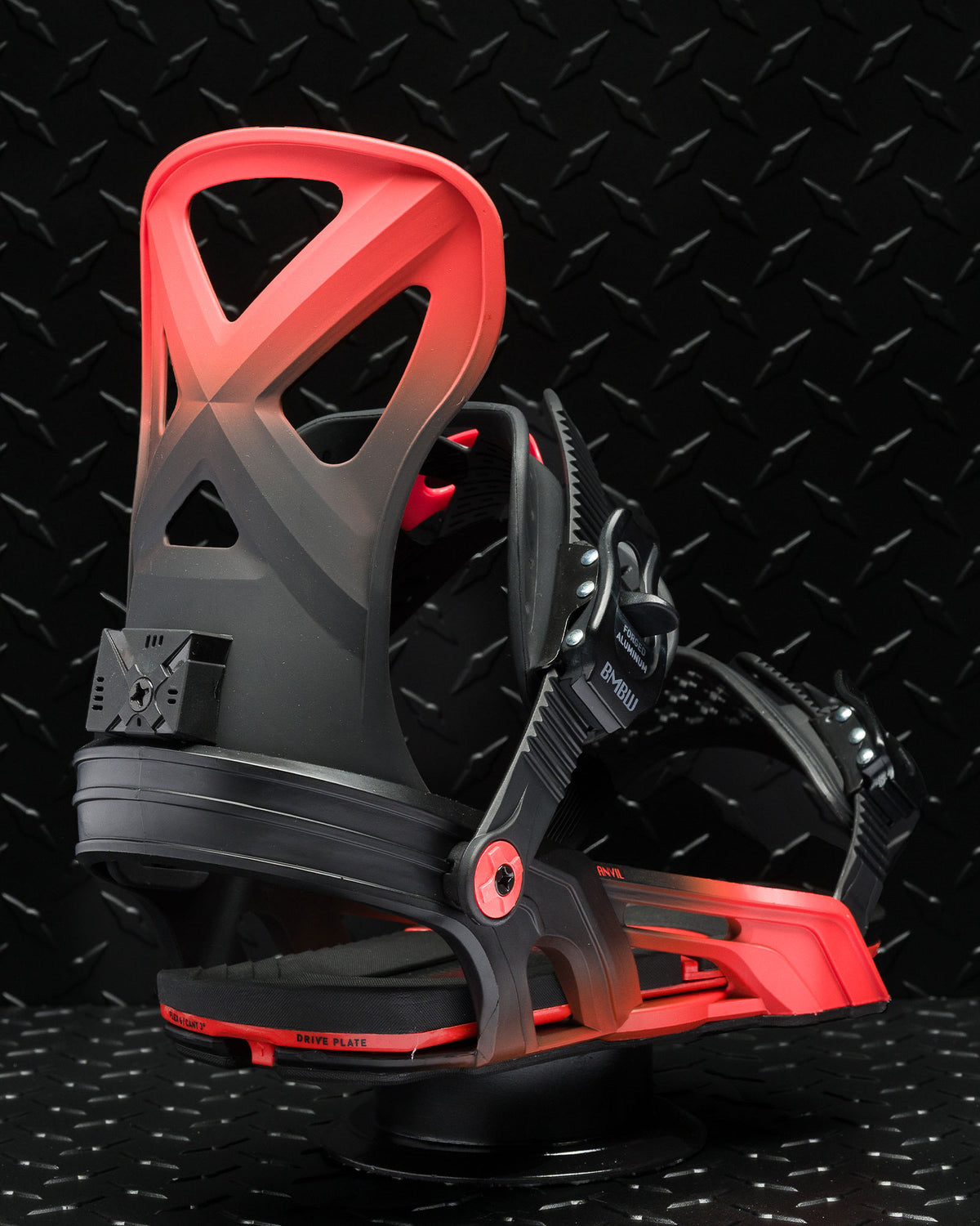 Bent Metal Anvil Snowboard Binding (black/red)