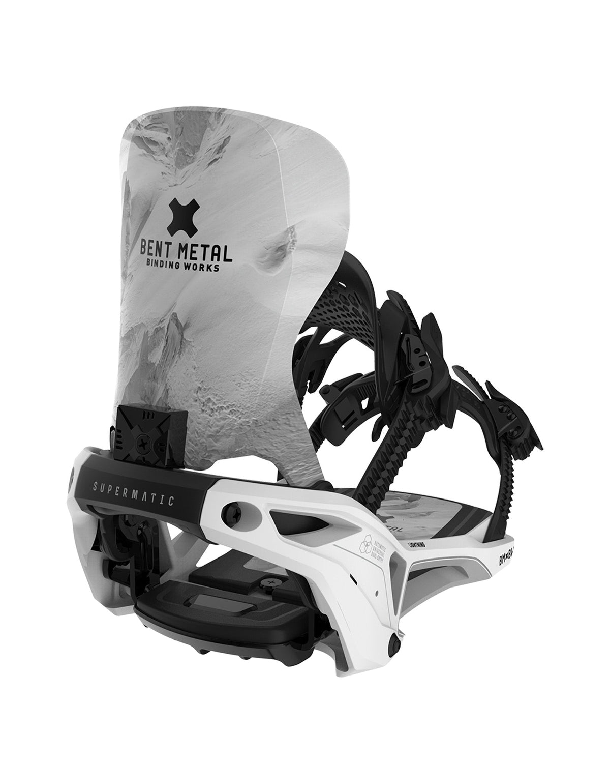 Bent Metal Lightning Supermatic® Snowboard Binding (white)